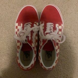 Red Checkered Lace Vans